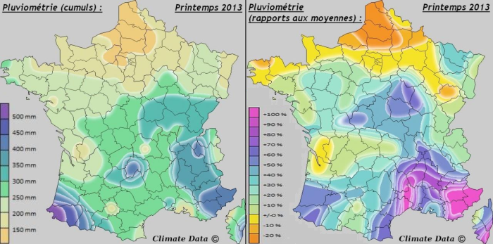 Précipitations printemps 2013